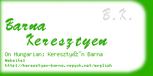 barna keresztyen business card
